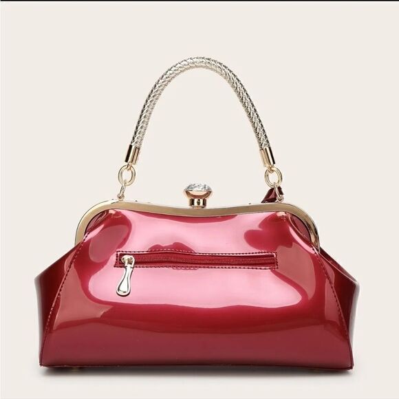 GLOSSY Handbag For Women, Fashion Tote Bag With Rhinestone Decor For Wedding - Picture 1 of 3
